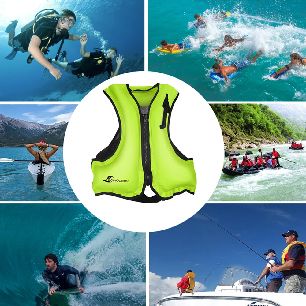 Inflatable Adult Swimming Life Jacket, Buoyancy Vest, Water Sports, Surfing, Snorkeling, Floating Safety Jacket