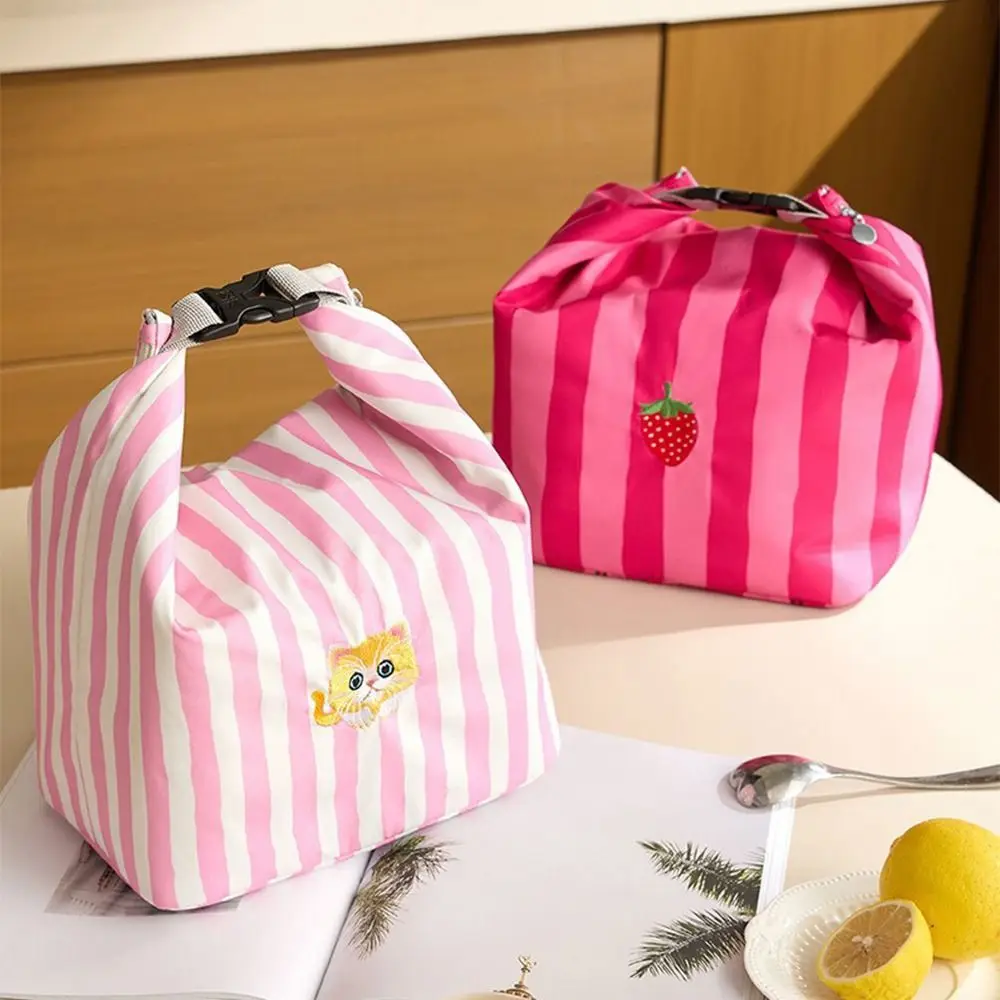 

Cat Print Food Storage Handbags Insulated Thicken Food Container Bag Leakproof Portable Thermal Lunch Pouch Camping Accessories