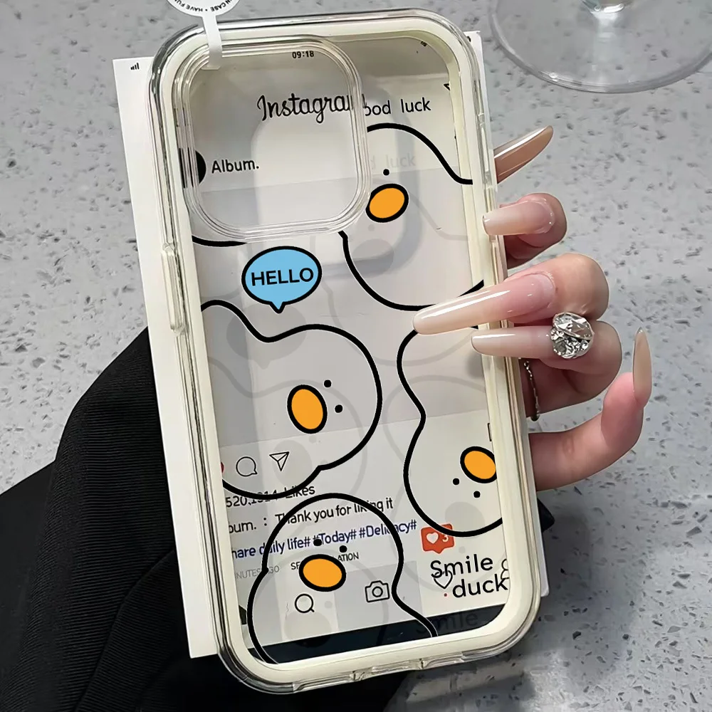 Niedliche gelbe Enten-Handyhülle für iPhone 17 13 16 15 11 12 14 Pro Max 17 Air XR X, Silikon 2-in-1 stoßfeste weiche Hülle – Detail 4