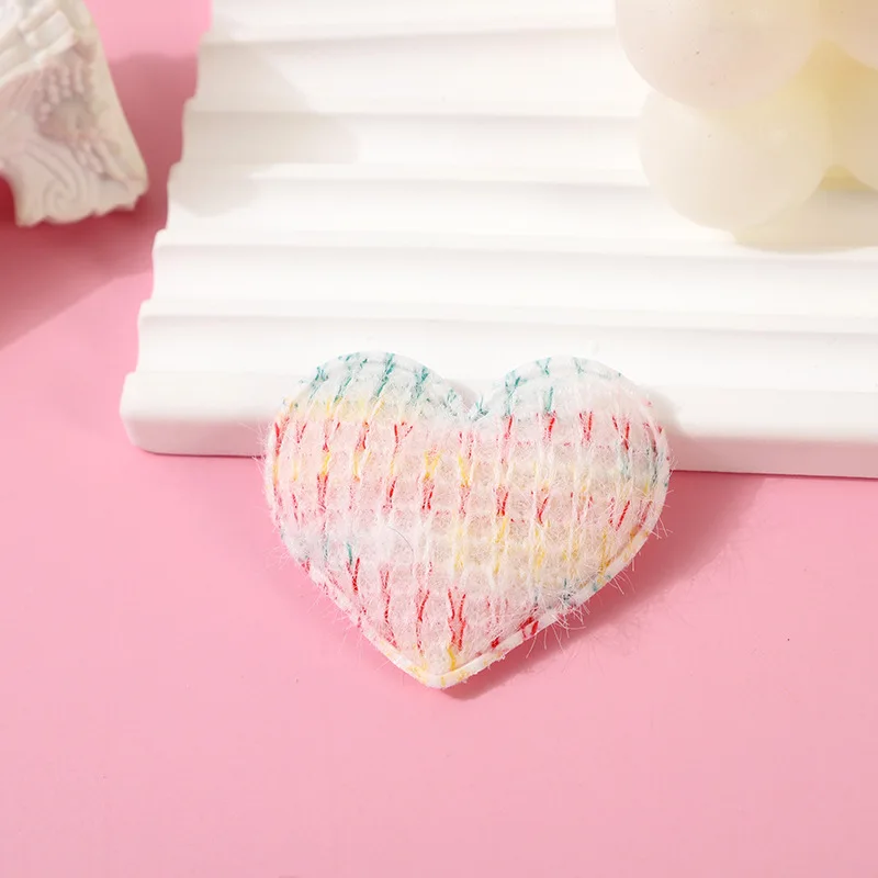30 Stück 4,5 cm große, gepolsterte Häkelherz-Applikationen für DIY-Haarspangen-Zubehör, Kleidung, Kopfbedeckungen, Taschendekoration, Patches – Detail 10
