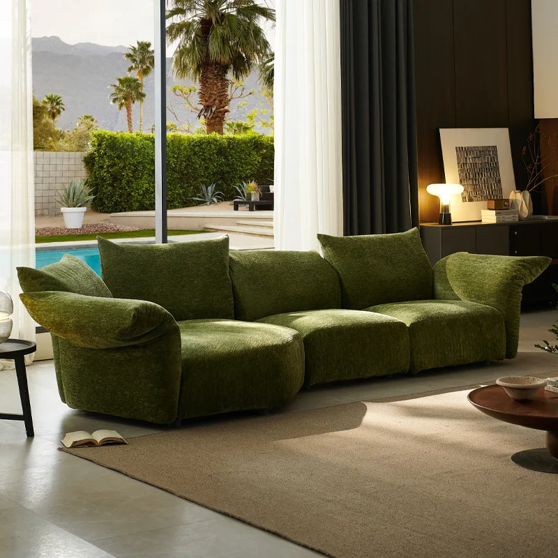 

Italian Original Petal Sofa Living Room Designer High-end Curved Corner Fabric Large Apartment Full Dismantling And Washing Sofa