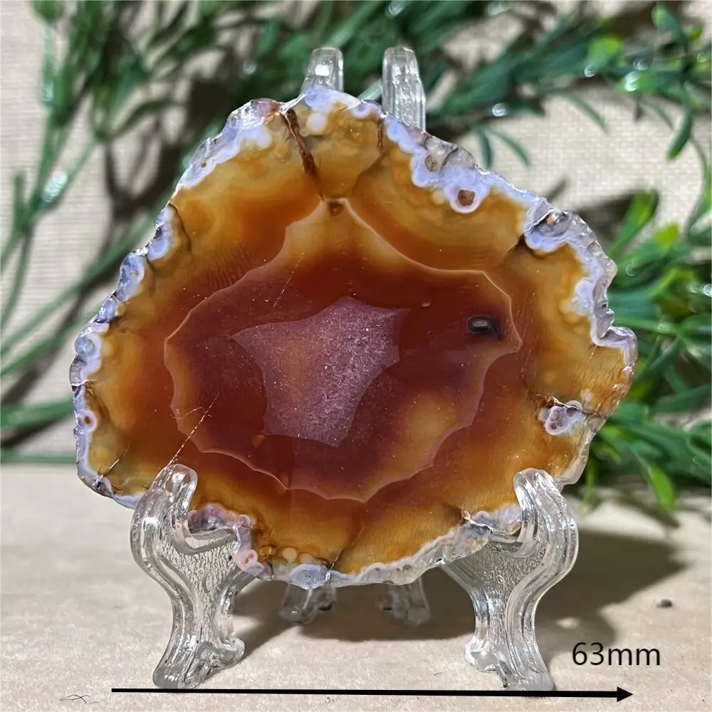 Crystal Natural Slab Agate Stone Quartz Geode Slice Mineral Coaster Polished Energy  Healing Reiki Home Decoration+Stand