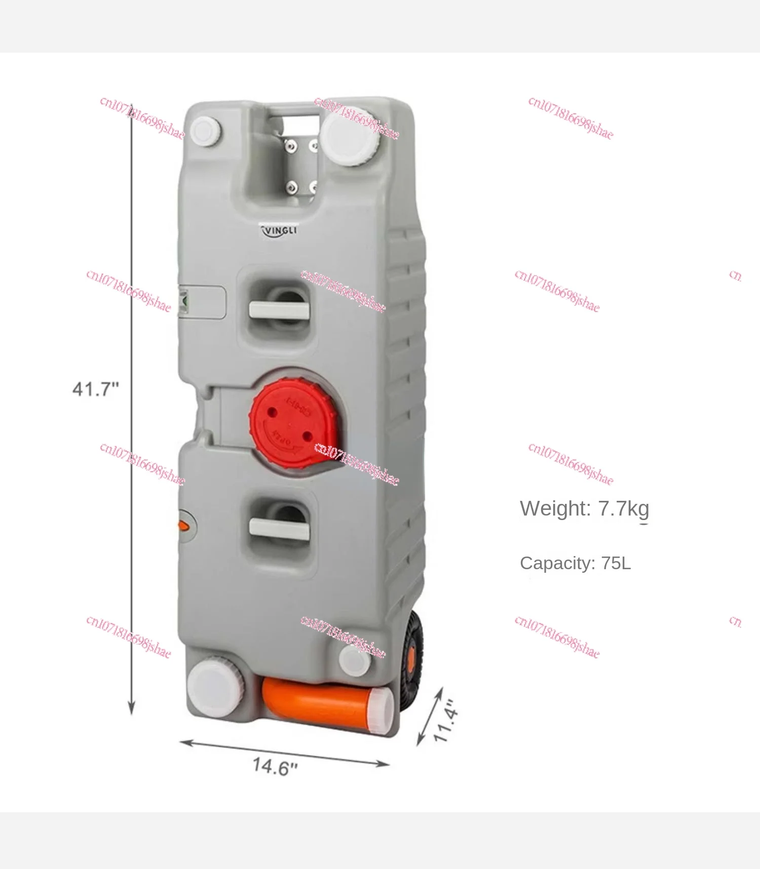 Outdoor Barbecue Camping RV Modified Car Self-driving Tour Wheeled Light Large-capacity Water Tank for Large Trucks 75L