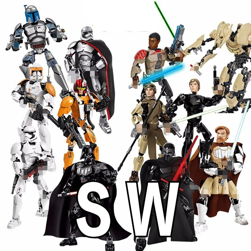 KSZ605 713 324 714 Darth Vader Stormtrooper Star Wars Battle Action Figure Building DIY Gift for Boyfriend