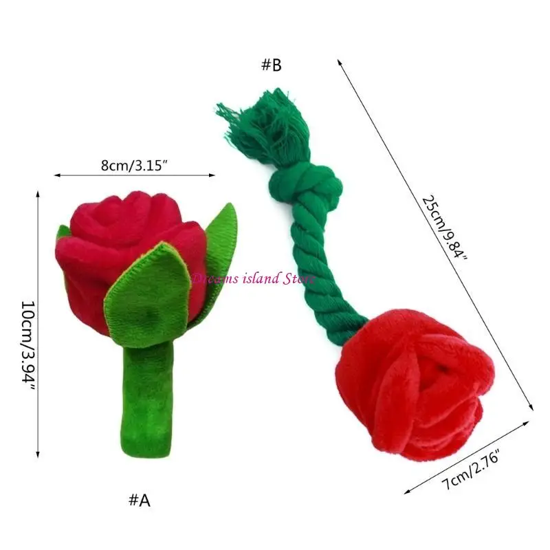 لعبة Squeak Dog Toy Rose Flower Interactive Chew Toy Keep Pet Healthy Hx6c