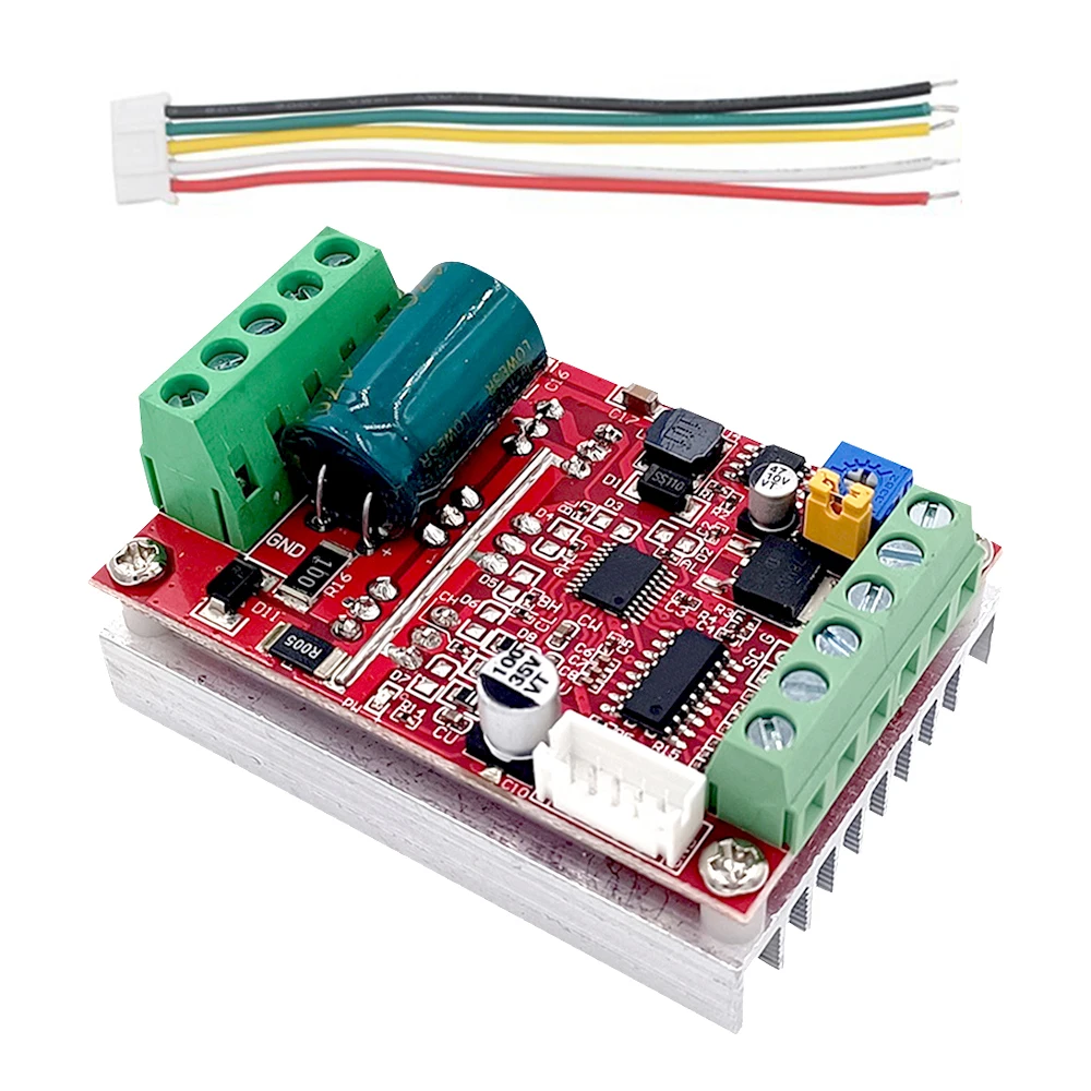 DC 6-60V 400W BLDC Three Phase DC Brushless Motor Controller PWM Hall Motor Control Driver Board PLC 0-5V Analog Control Speed