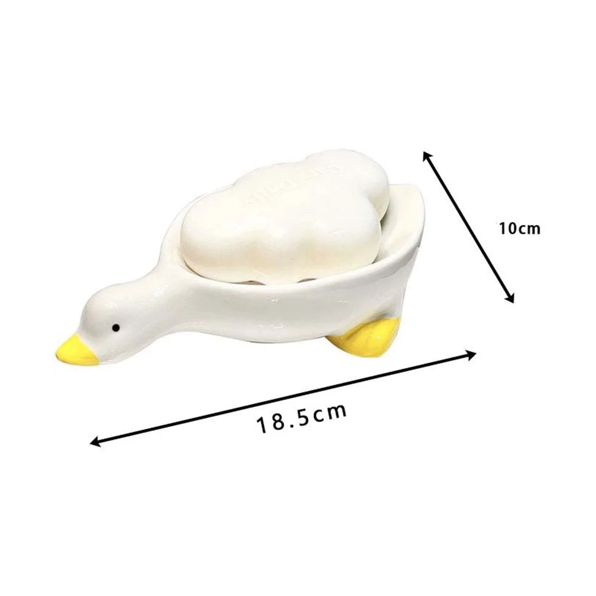 Keramik seifens chale mit Abfluss, weiße niedliche Tiers eifen schale für Dusch bad, selbst entleeren der Keramik seifen halter