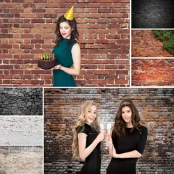 Vintage Red Brick Wall Backdrop Brick Baby Birthday Party Adult Portrait Graduation Decor Photography Background Photo Studio