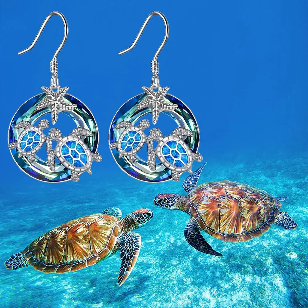 Fashionable turtle and starfish pendant earrings - the ideal choice for Valentine's Day and birthday fashion accessories