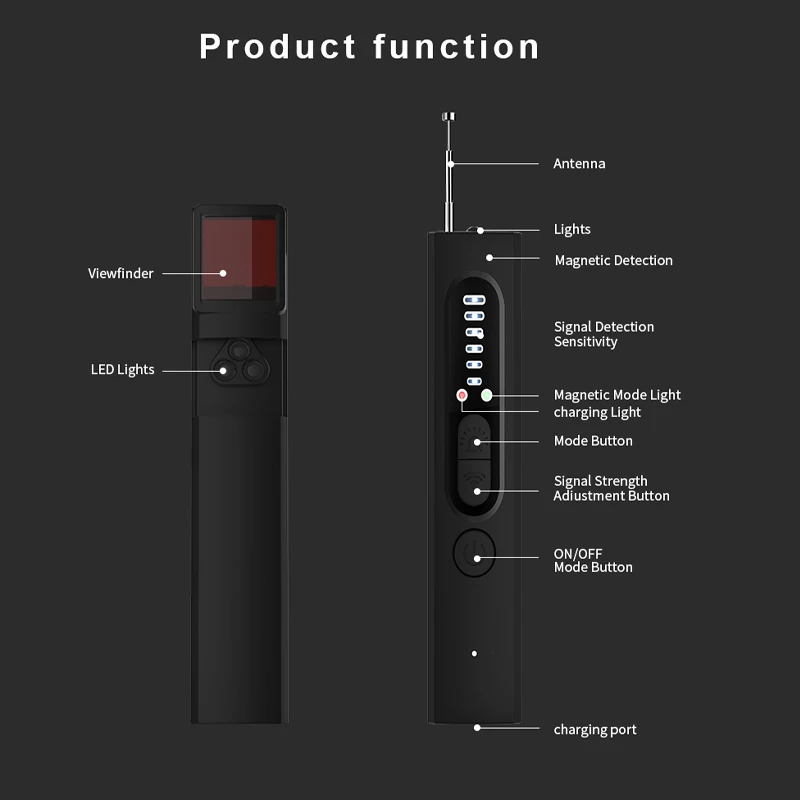 Anti-Eavesdropping Detector Smart signal Portable Monitor Anti-candid Pinhole Hotel GPS Car Positioning Hidden Lens Detection