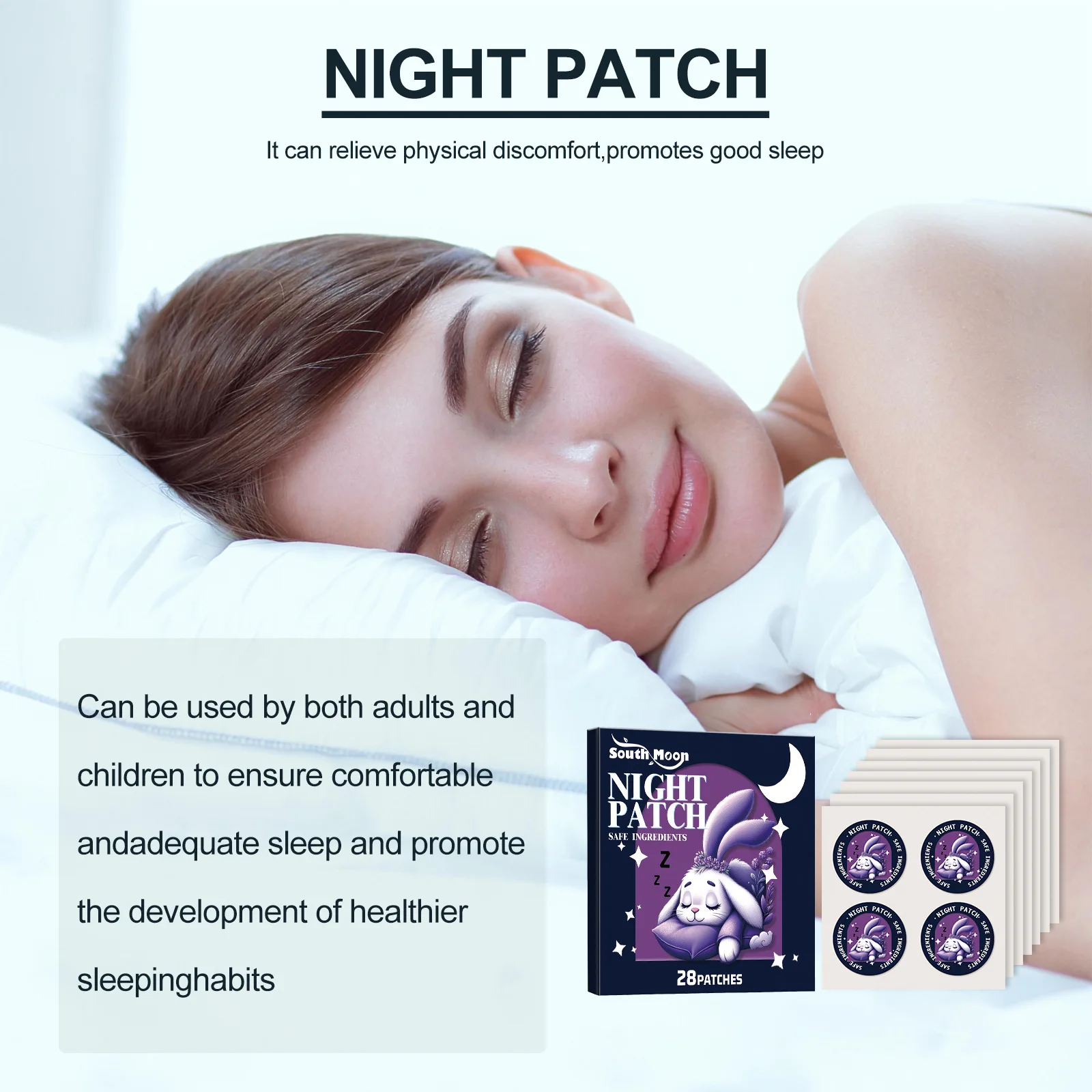 

Adults Insomnia Patch Help Sleeping Plaster Relieve Anxiety Neurasthenia Nighttime Dreaminess Body Relaxing Soothing Sticker