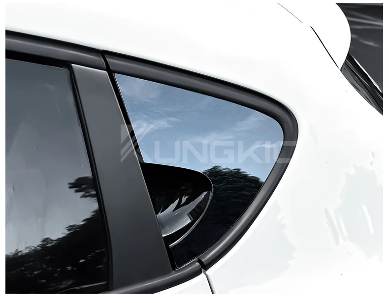 Für Seat Leon MK2 1P Altea 2005 2006 2007 2008 2009 2010 2011 2012 Dreieck Fensteraufkleber Kohlefasermuster glänzend schwarz – Detail 9