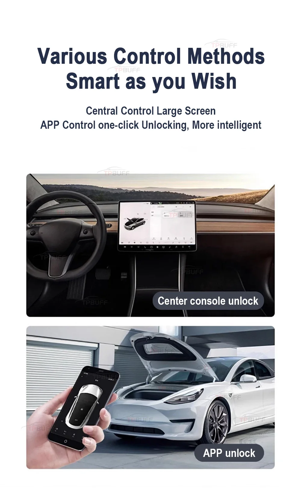 TPBUFF-cerradura de succión eléctrica para Tesla model 3 Y, cubierta frontal, cierre suave automático, piezas de actualización de puerta, accesorio