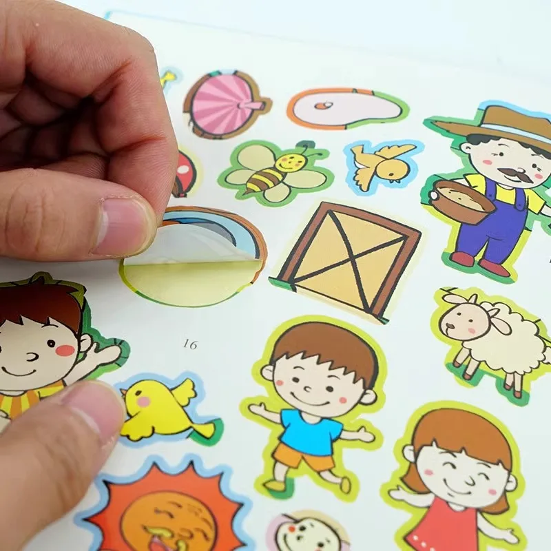 Children's Concentration Training Sticker Book, Whole Brain Development Sticker Kindergarten Baby Puzzle Game