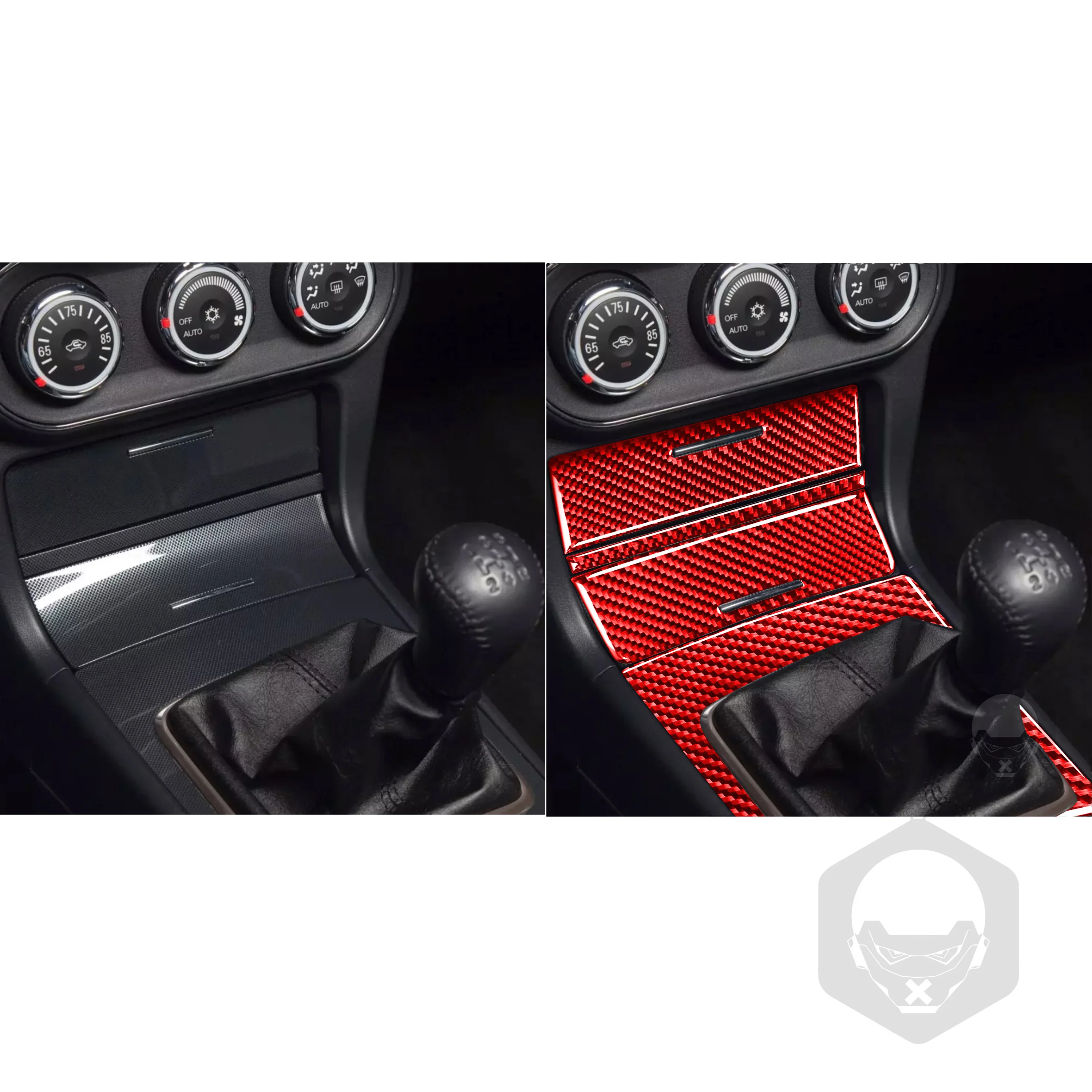 For Mitsubishi Lancer EVO X MR 2008-2015 Car Accessories Red Carbon Fiber Interior  Gare Lifting Storage Trim Sticker Set