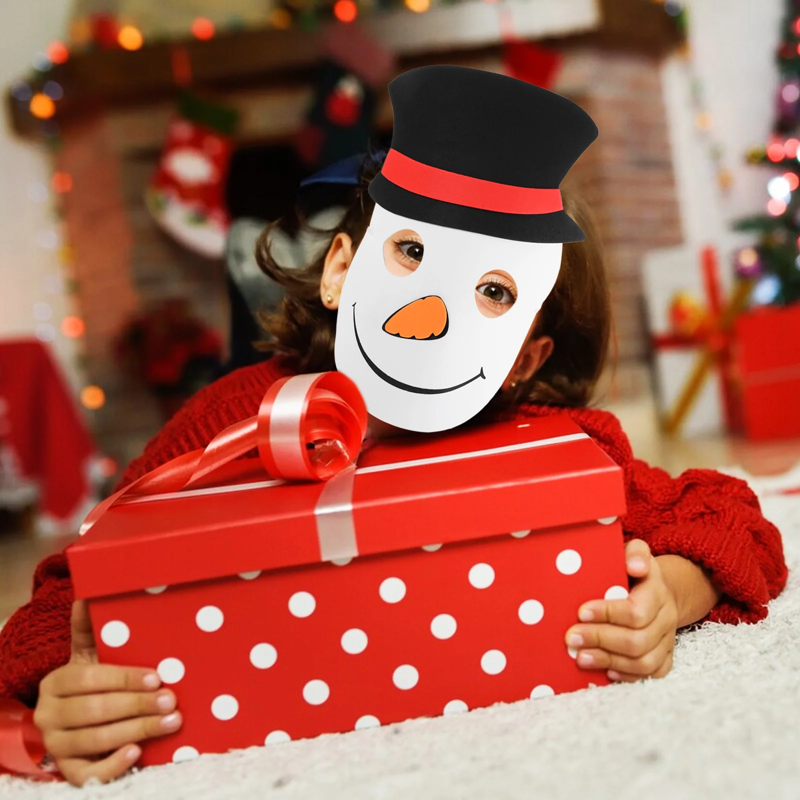 Christmas Decorative Mask Snowman Design Face Mask Funny Nonwoven Mask Christmas Supplies Dress Up Apparel Accessories for Costu