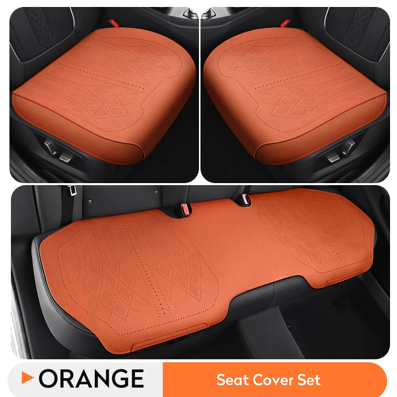 Auto Sitzbezüge Schutz Set Universal Auto Vorne Hinten Kissen Pad Wildleder Leder Vier Saison Sitzbezüge Matte Auto Zubehör – Detail 14
