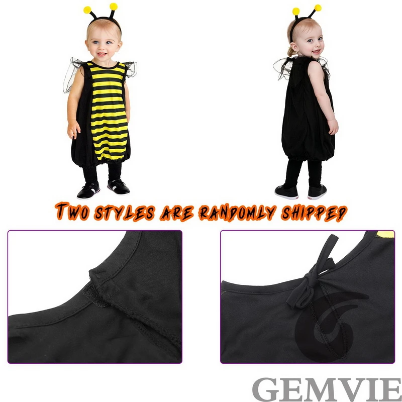 Cute Baby Bee Costume Halloween Cosplay Costume Kids Carnival Party Fancy Insect Animal Dress Up Clothes