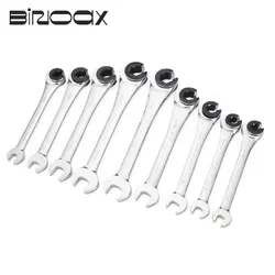 Binoax 8-19MM Set di chiavi a bussola a cricchetto per tubi fissi a testa aperta 72 denti utensili per auto in acciaio al cromo vanadio