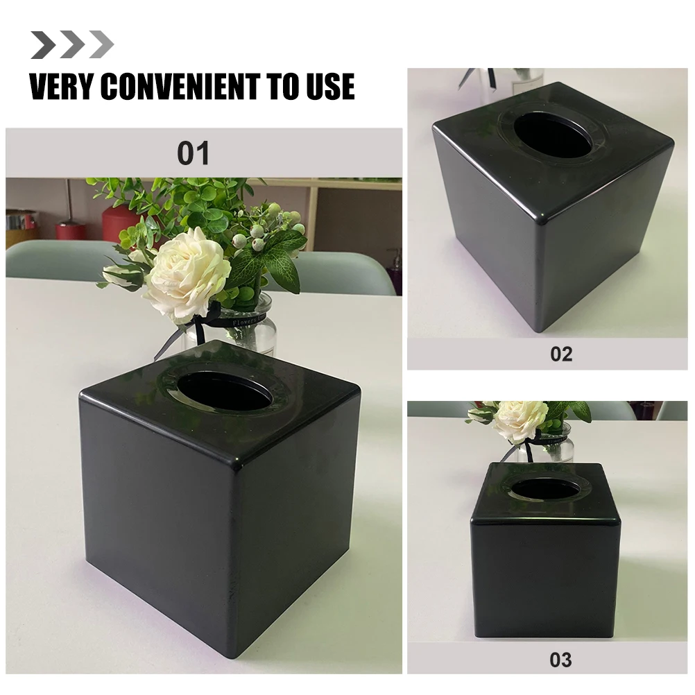 

Square Tissue Box Holder Plastic Cube Desktop Storage Case For Home Office Car Living Room Facial Paper Dispenser Household