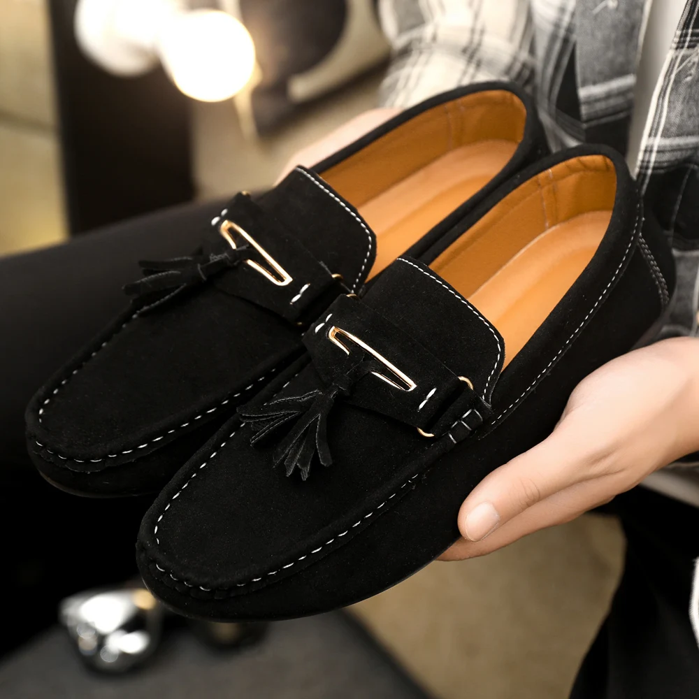 

MAEDEF Loafers for Men Casual Slip On PU Leather Lightweight Walking Shoes Non-Slip Comfortable Sole Big Size Outdoor Loafers