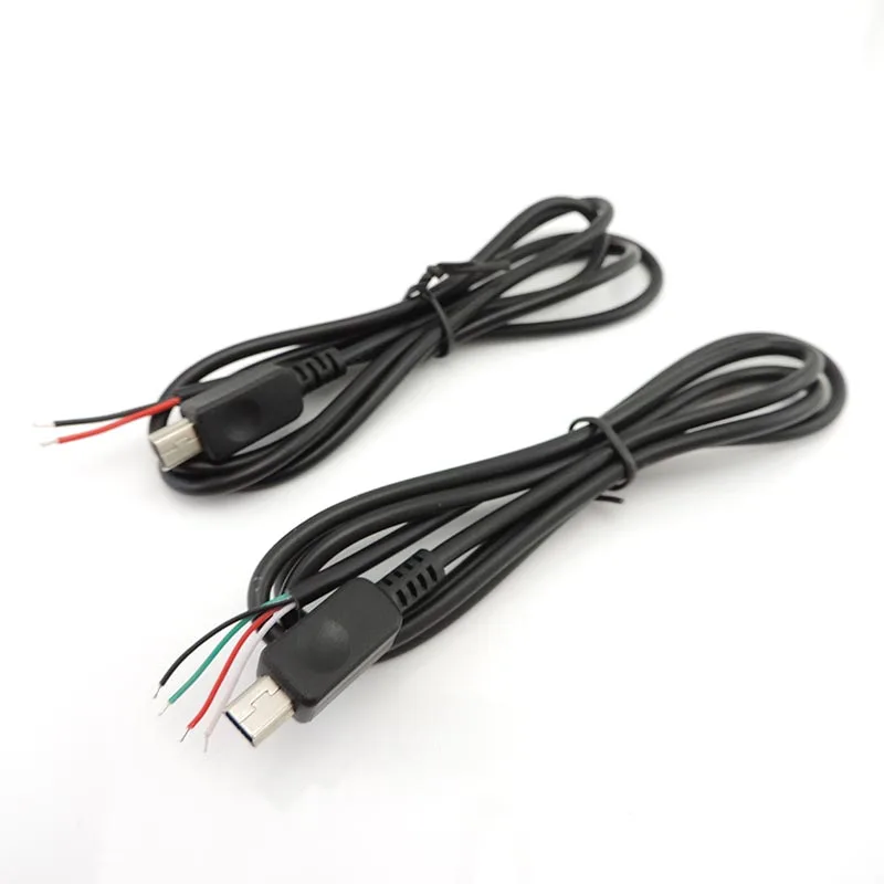 2pin 4pin Mini USB Male Jack Power Cable 5Pin DIY Charging Data Transmission Connector Welding 1m Wire 2 4 Core