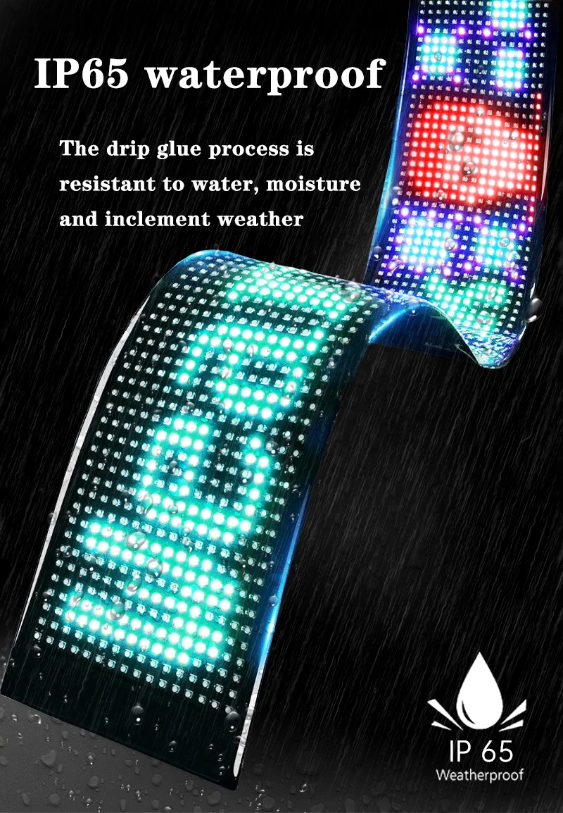 RGB LED Car Sign Animation LED Matrix Pixel Panel DIY Programmable Bluetooth App Control LED Panel Flexible Display Light