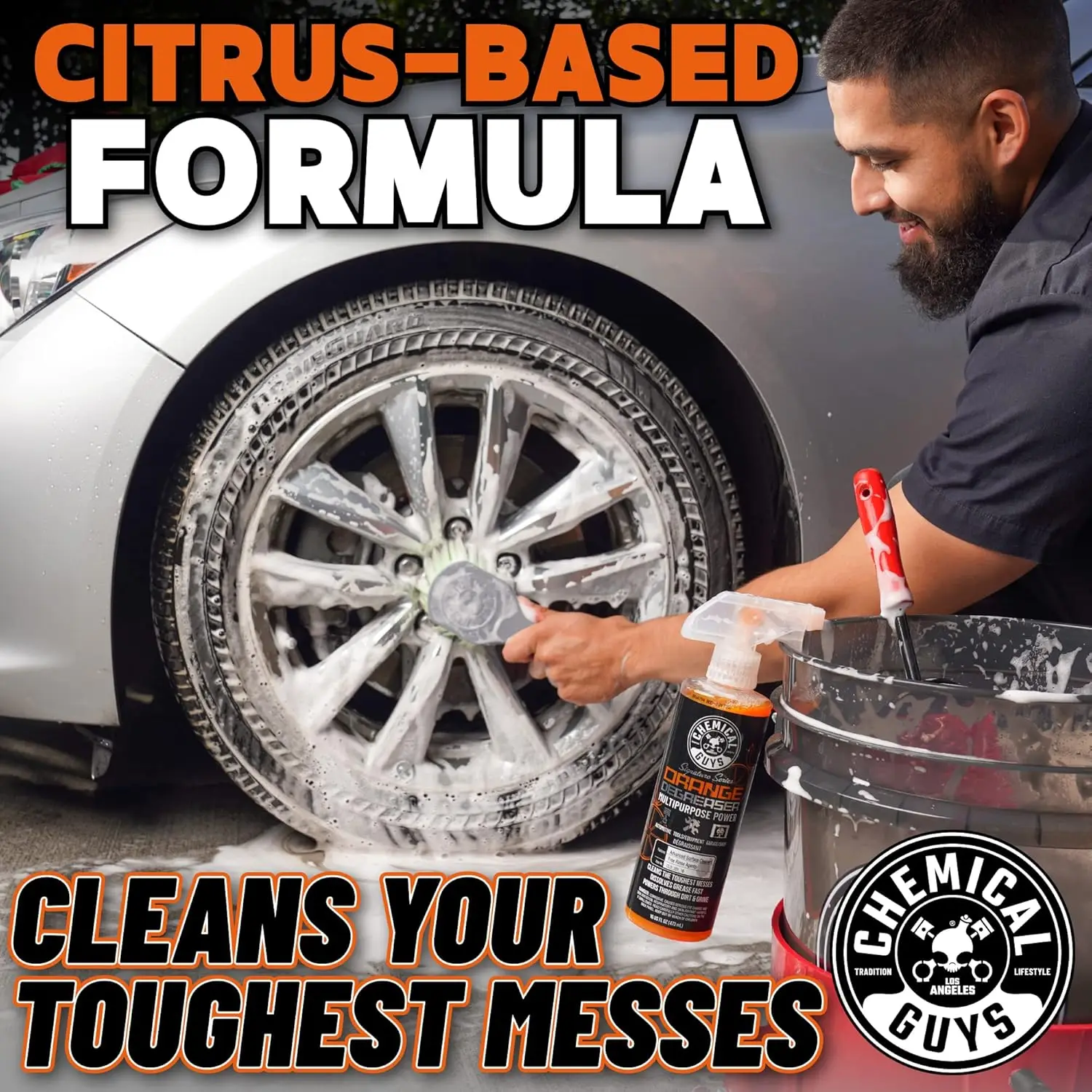 Heavy Duty Orange Degreaser Spray - All Purpose Cleaner for Engines, Tires, Tools | Professional Strength 128 oz
