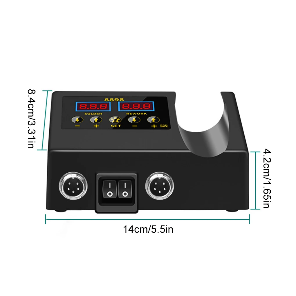 Station de soudage portable 2 en 1, affichage numérique, odorà air chaud, expédide soudage pour BGA, SMD, PCB, IC, réparation, outils de fer à souder, 8898