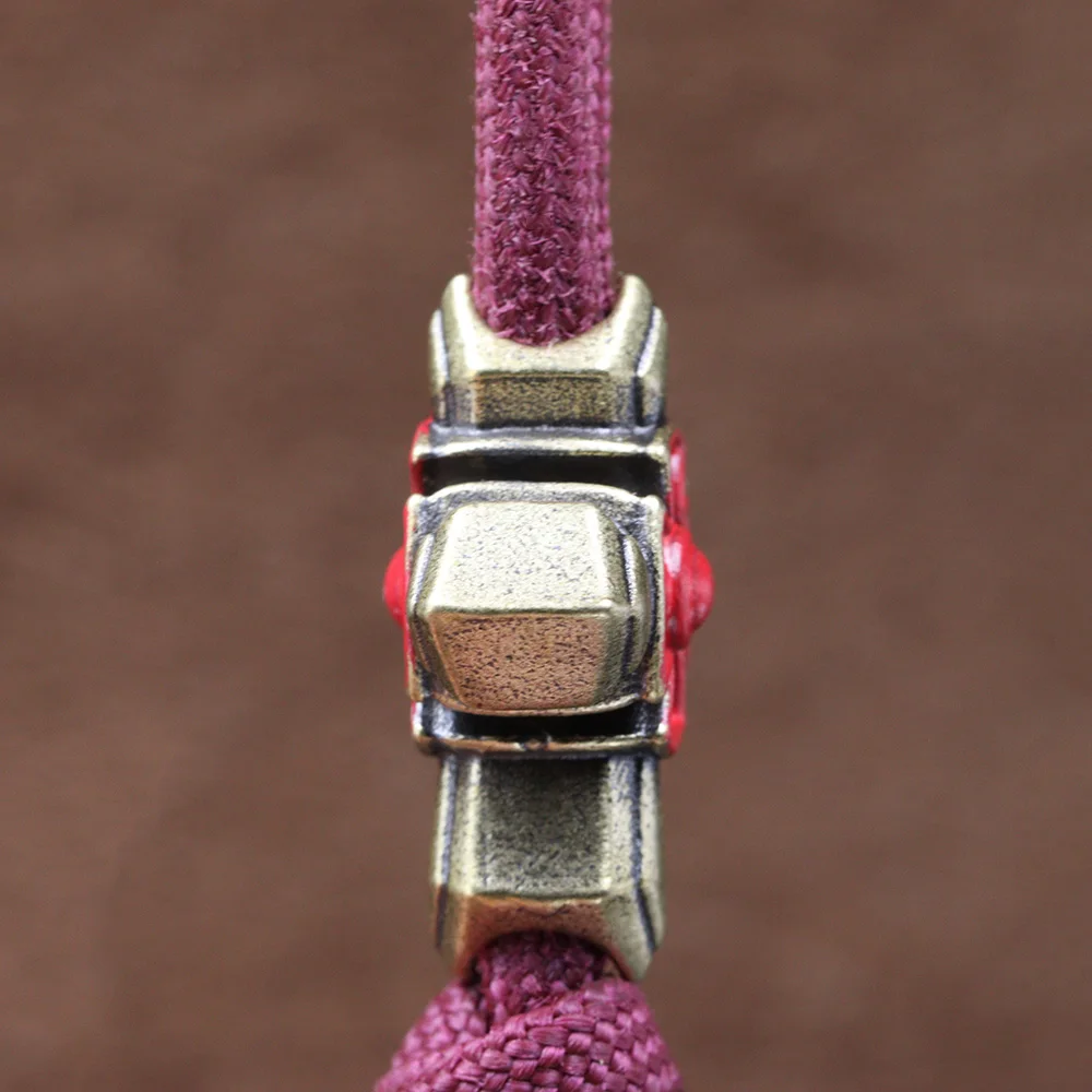 Red Templar Crusader Cross Paracord Bead EDC Knife Lanyard Charms Vintage Metal Brass DIY Umbrella Rope Bracelet Pendant Outdoor view 2