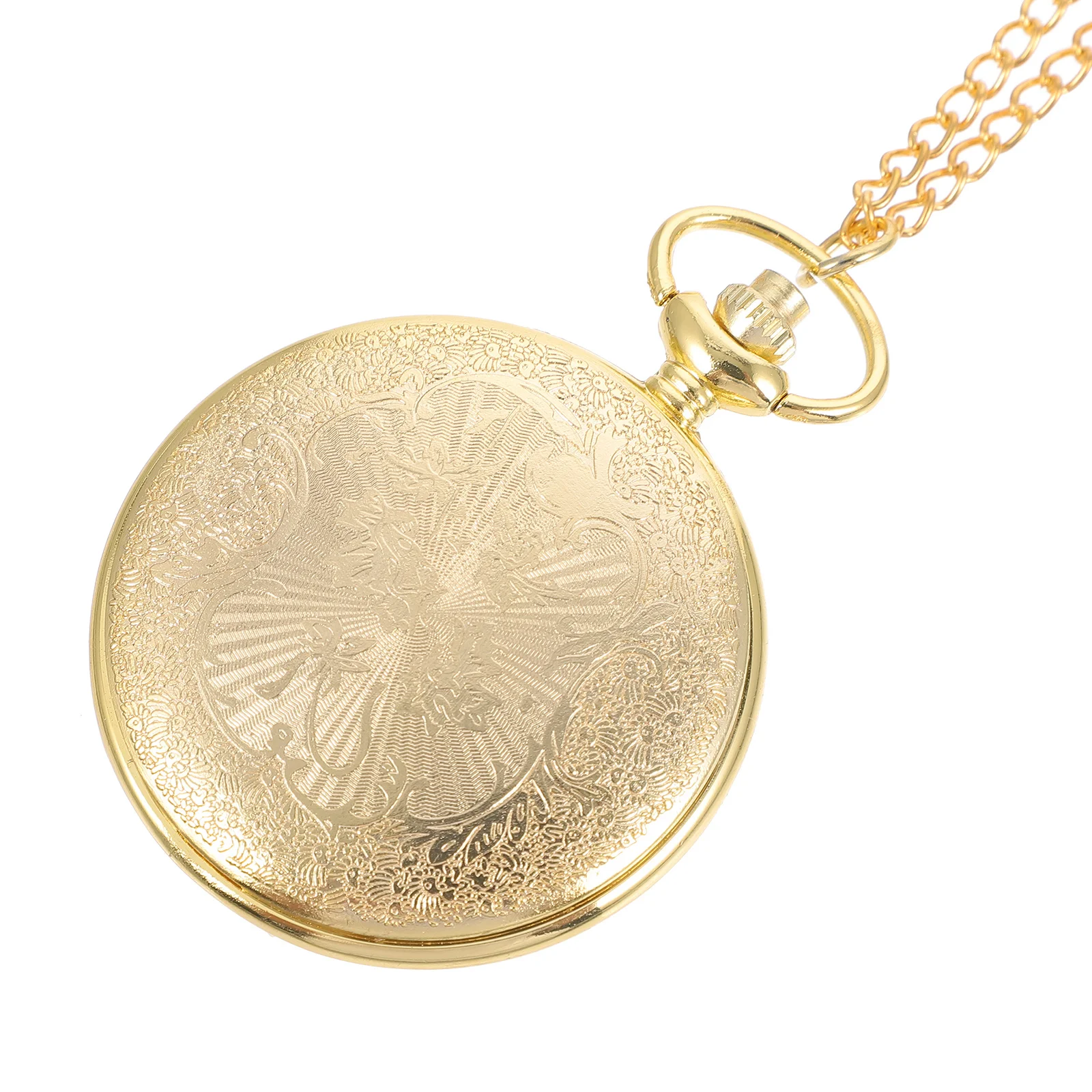 

1pc Vintage Golden Pattern Golden Pocket Pocket Watch Hanging Watch Creative Timepiece Gift For Family Decoration