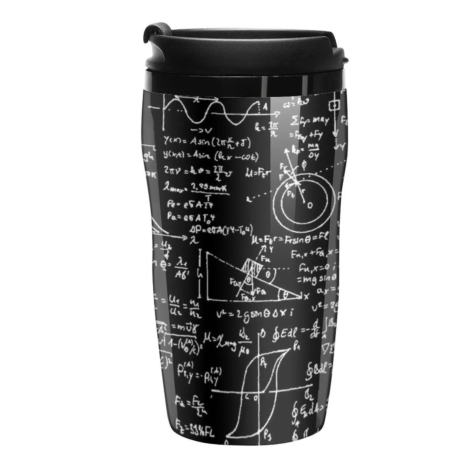 

New Physics Equations // Black Travel Coffee Mug Pretty Coffee Cup Coffee Accessories