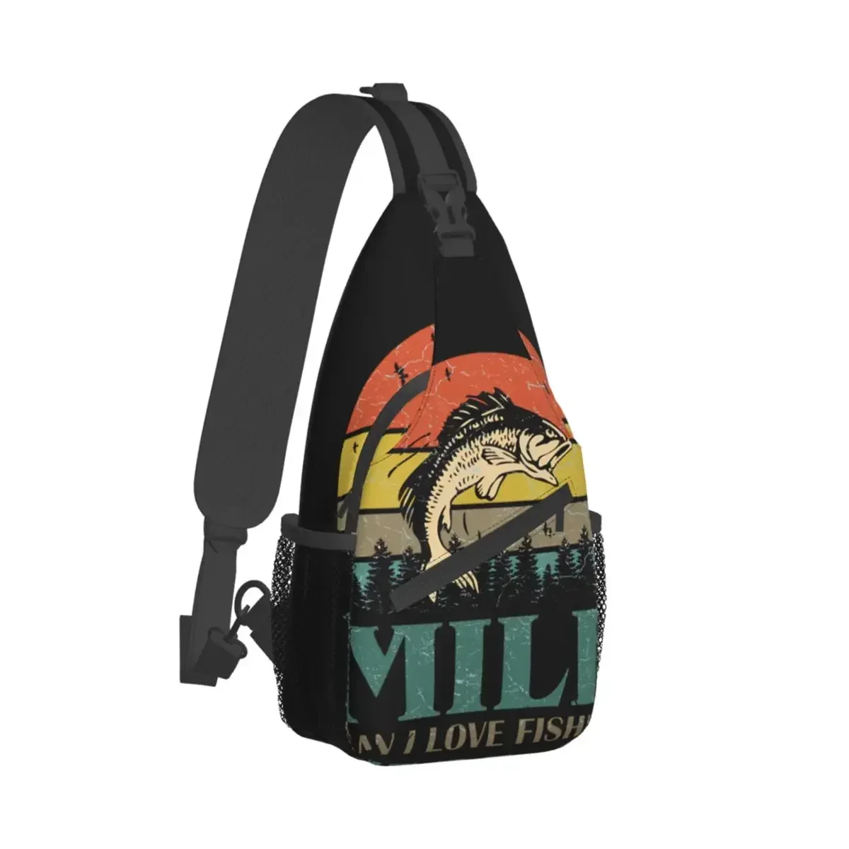 

Fishing Crossbody Bag Sports MILF Man I Love Fishing Retro Chest Bag Unisex Women Man Fashion Shoulder Backpacks Travel