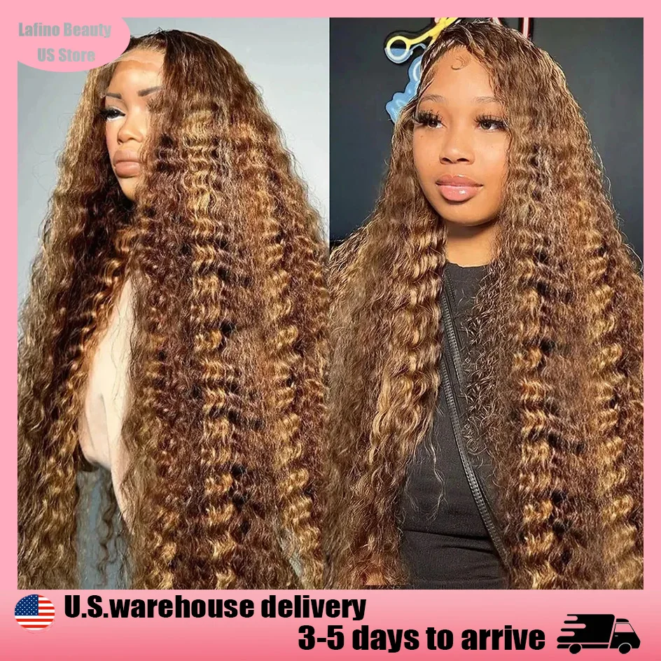 Lafino 38 Inch Deep Wave Deep Curly 13x6 Hd Lace Frontal Wig Water Wave Lace Front Wig 13x4 Highlight Wig Human Hair For Women