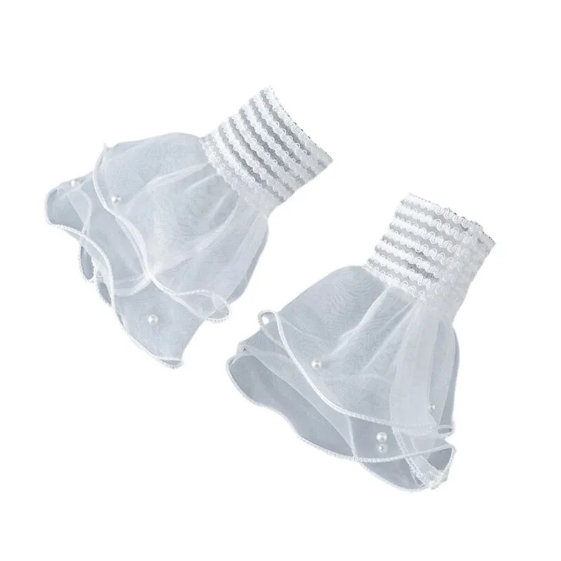 فستان الزفاف الرئيسي بأكمام من الدانتيل وإكسسوارات فستان الزفاف