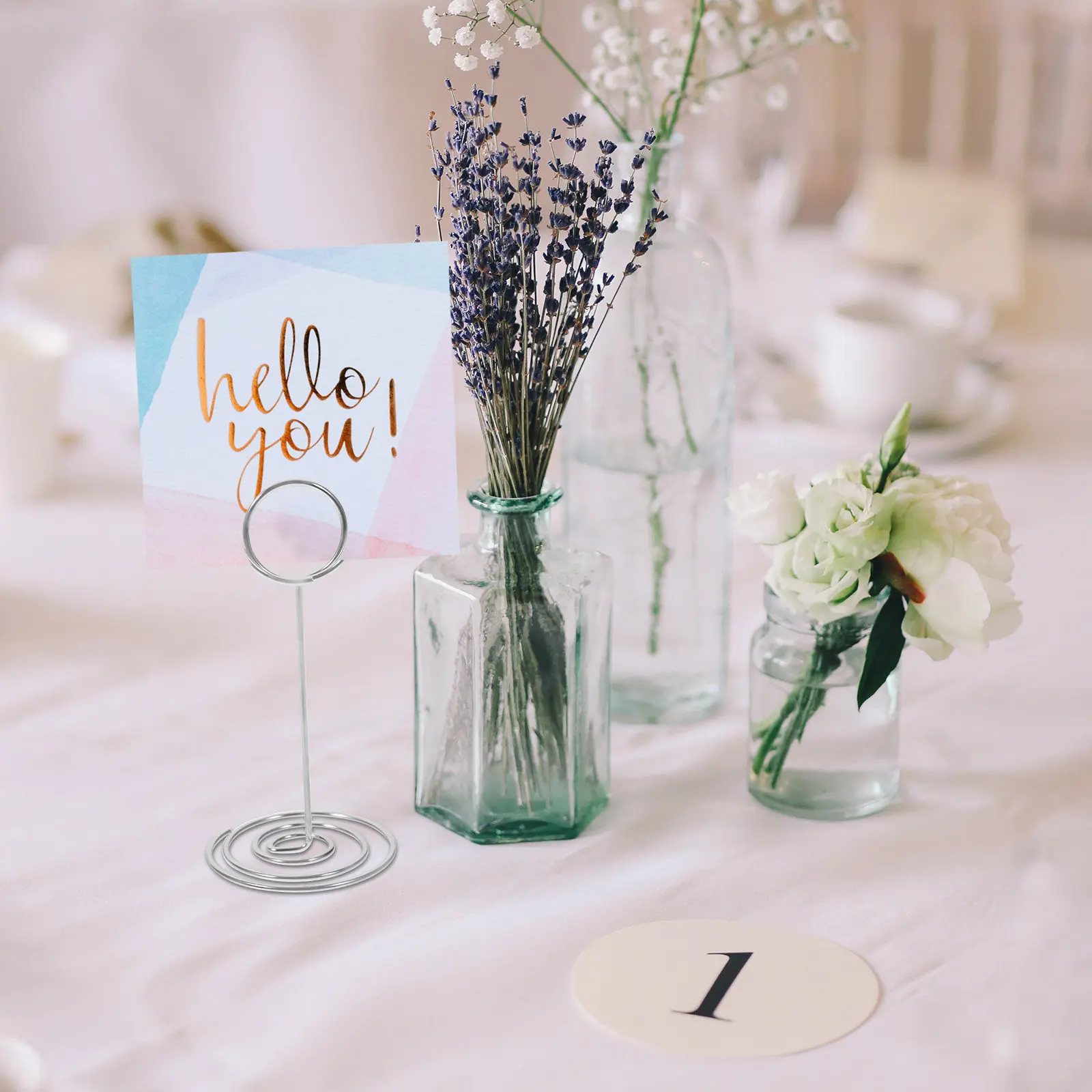 10Pcs Peacock Style Table Photo Holders Card Clips Picture Stands Menu Sign Stands Desktop Message Clips for Engagement