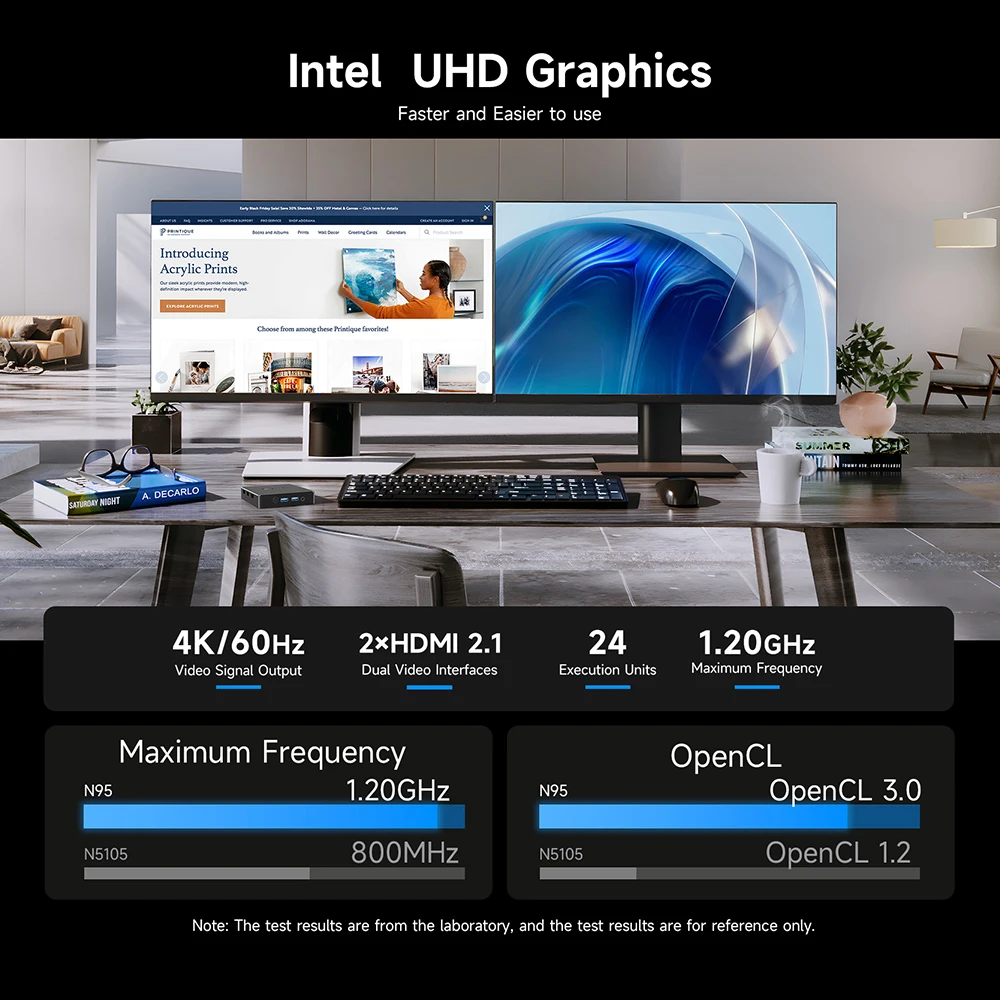 معالج BMAX MaxMini B4 Mini Intel N95 Intel UHD Graphics 12GB LPDDR5 ذاكرة 256GB SSD 2.4 جيجا هرتز/5 جيجا هرتز ثنائي النطاق واي فاي ويندوز 11