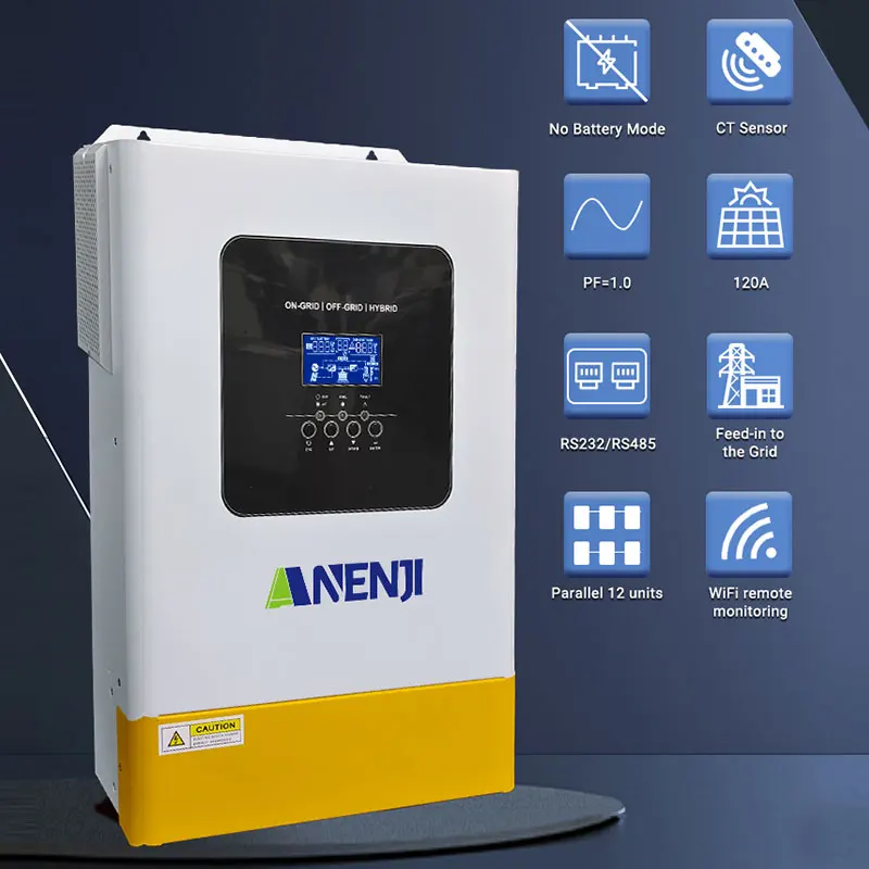 6.2KW Hybrid Solar Inverter Parallel On Grid Off Grid 48V MPPT 120A Solar Controller Pure Sine Wave Inverter With CT Sensor