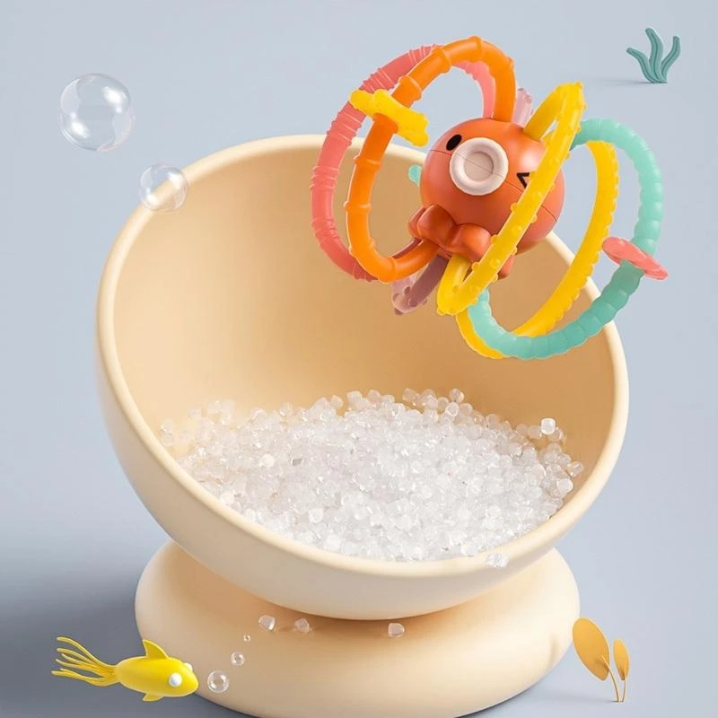 Mordedor sensorial para bebê 1 mês + chocalho colorido para recém-nascidos, brinquedo aderência para atividades 15UB