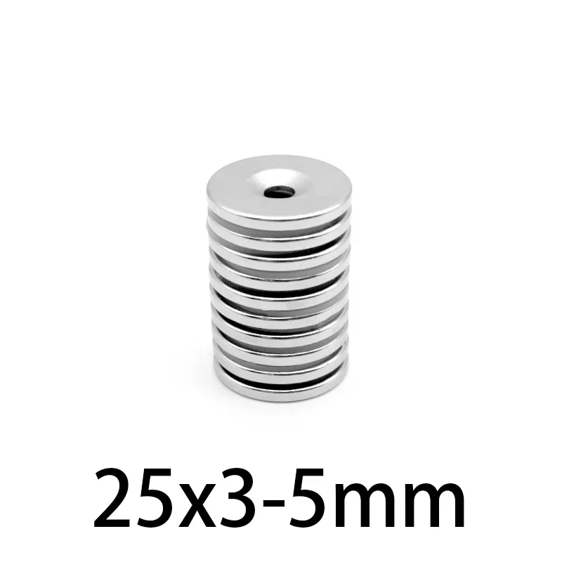 25x3-5mm Round NdFeB Neodymium Magnet N35 Super Powerful Small Imanes Permanent Magnetic Disc 25x3mm Hole 5mm 25x3-5