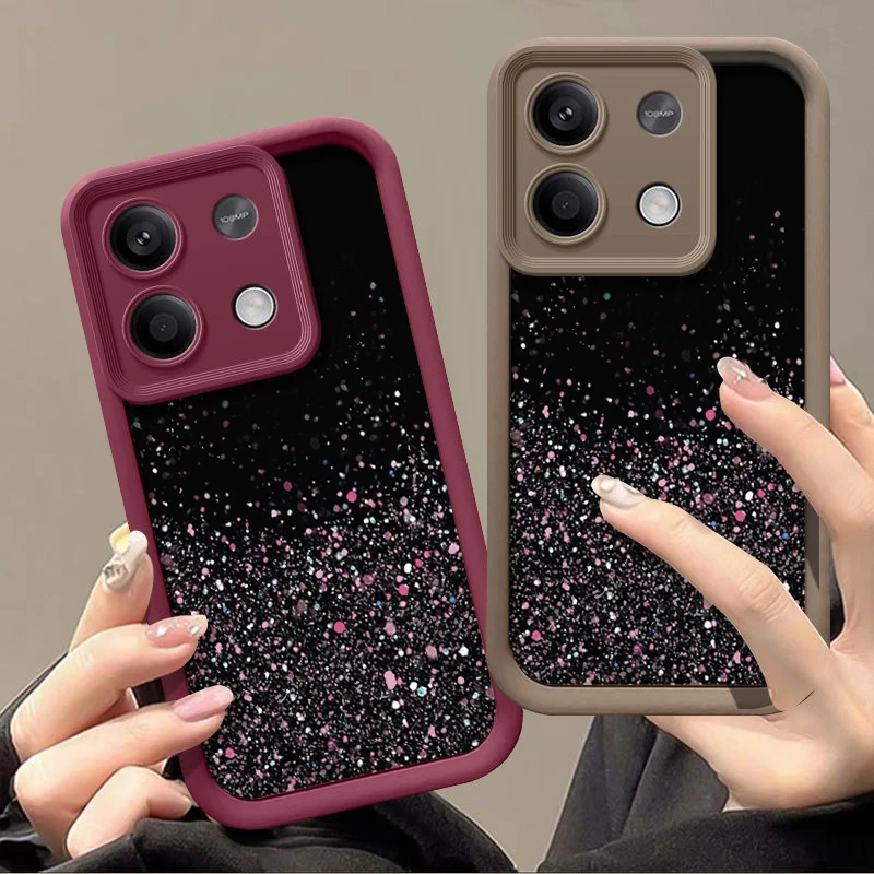 Shockproof Glitter Sequins Phone Case For Xiaomi 13T Poco X6 X5 M6 Pro 4G Funda Redmi Note 12 11 13 Pro 5G 11s Soft Bumper Cover