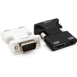 Ultra-small Portable HDMI Female To VGA Male Converter With Audio Adapter Support 1080P Signal Output