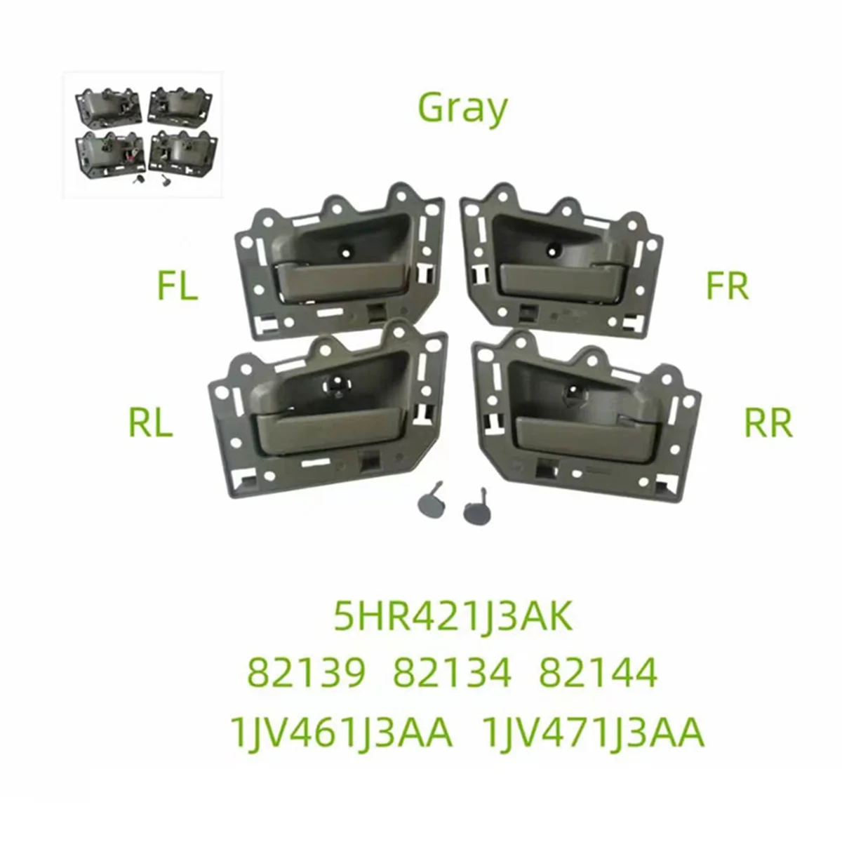 

# 066H 1 пара ручек внутренней двери для Jeep Grand Cherokee 05-11 передний левый руль (серый)