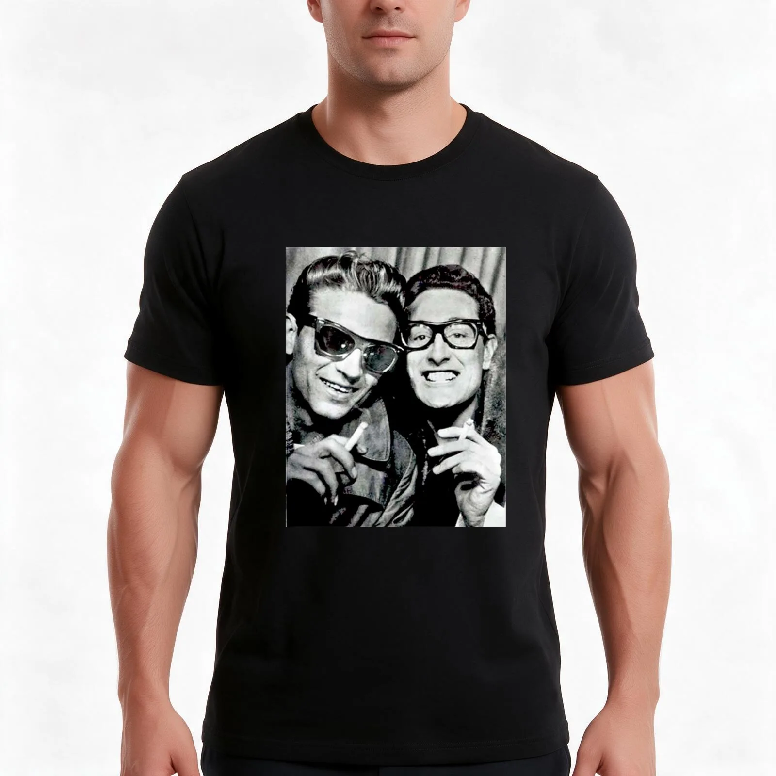 Buddy Holly T-Shirt Summer Casual Cotton Tee Oversized Streetwear Tops Vintage Graphic Print Loose Fit Short Sleeve