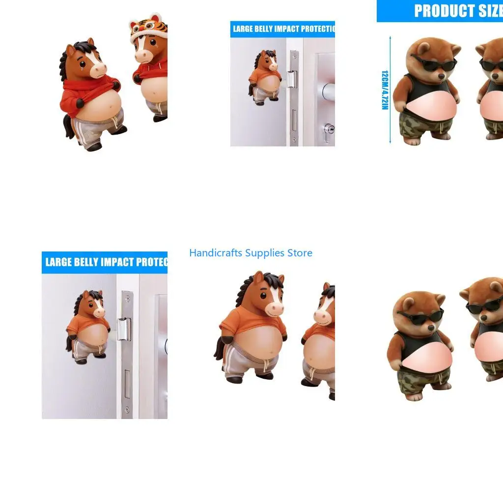 R1WA Adorable 3D Horse Squeeze Stickers Decal 12CM Height Soft PVC Material For Vehicles And Home Decoration Pressure Reduction