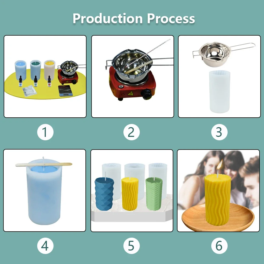 Silicone Candle Making Mold Geometric 3D Shape Resin Epoxy Chocolate Cake Handmade DIY Craft Mould Form for Candles