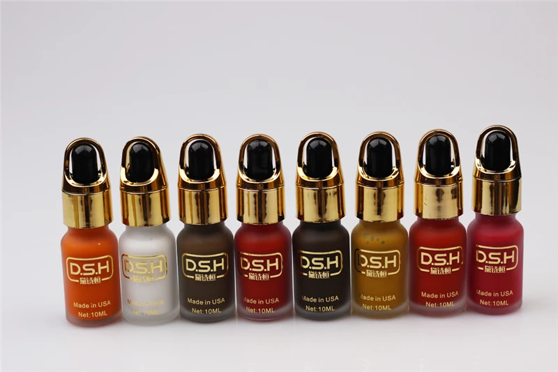 1Pcs Import DSH Brand Tattoo Ink Pigment Permanent Makeup Micropigment 10ml for Eyeliner Eyebrow Lip Arts