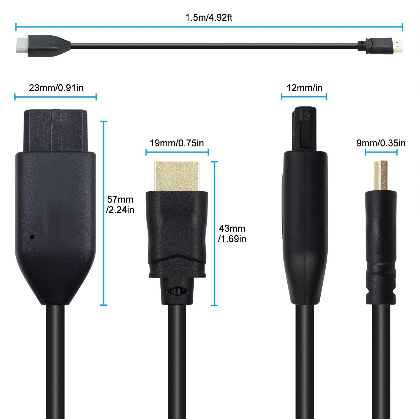 ل N64 إلى HDMI-متوافق محول كابل N64 محول لعبة كابل 1.5 متر ذكر إلى ذكر 1080P لشاشة HDTV N64/SNES/SFC/GameCube