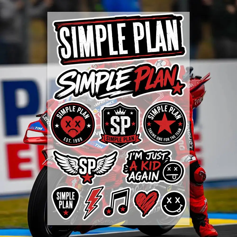 S-imple Plan Japanese Motorcycle Sticker Suitable for Motorcycle Body Reflective Car Sticker Helmet Decal