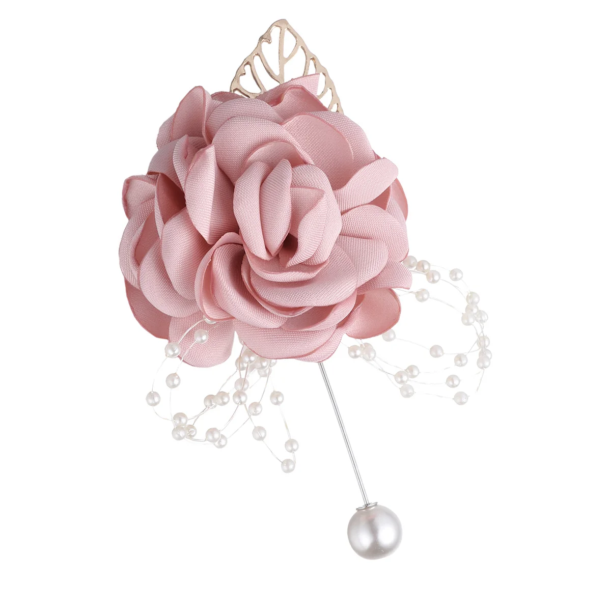 الوردي الاصطناعي روز بروش الصدار نابض بالحياة اللؤلؤ الأزهار دبوس الصدر الزفاف وصيفه الشرف الأم العروس الجدة #4